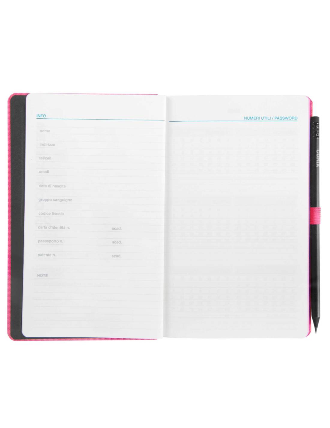 Agenda Settimanale 2025 Comix Rosa Grande 12 Mesi Con Matita