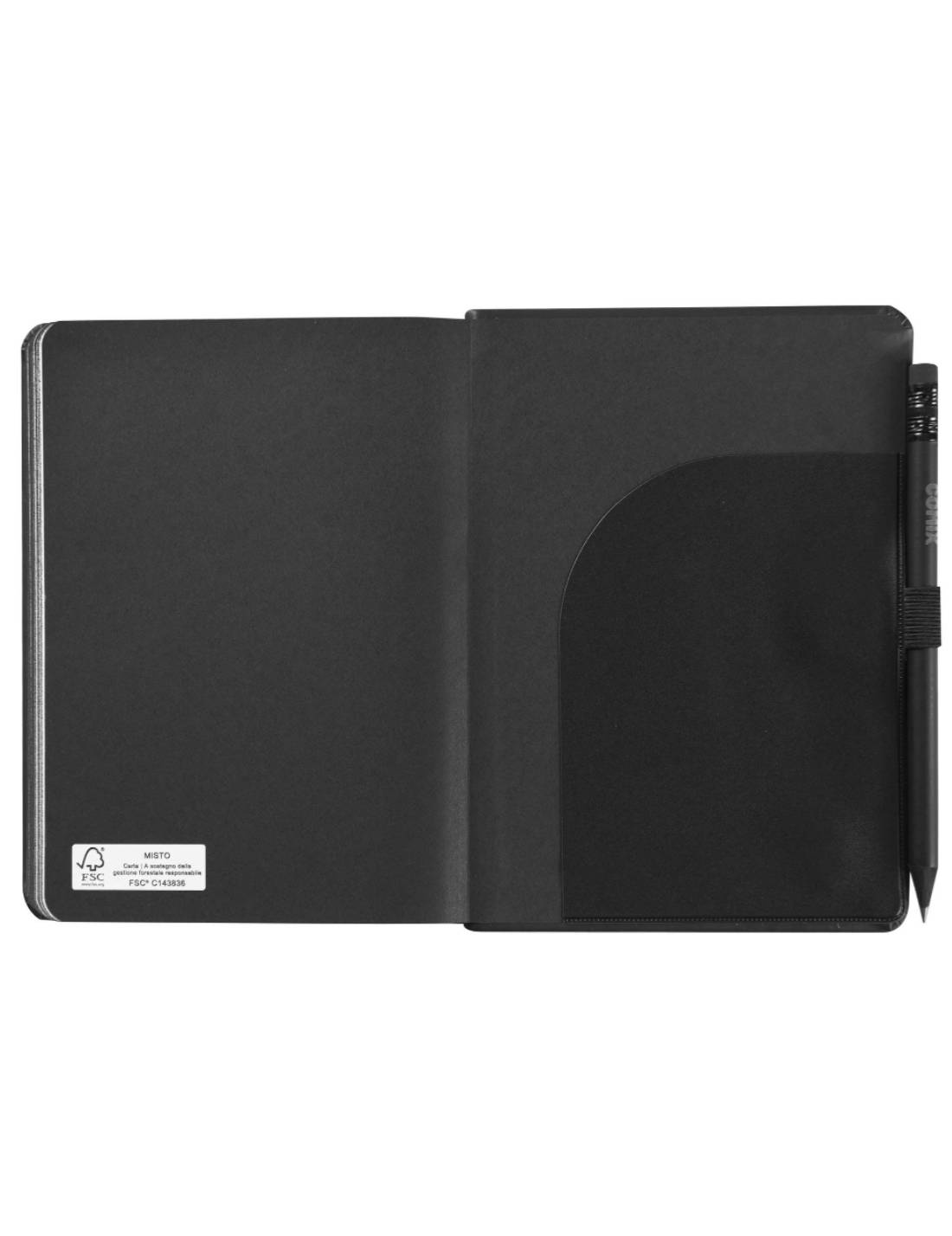 Agenda Giornaliera 12 Mesi 2025 Comix Nera Con Matita 13cm