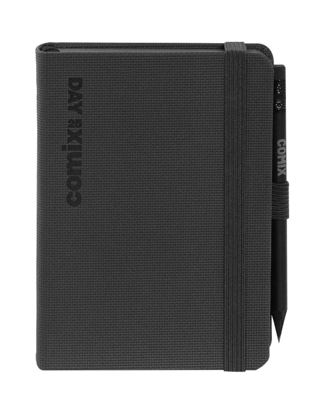 Agenda Giornaliera 2025 Comix Nera Mignon 12 Mesi Con Matita