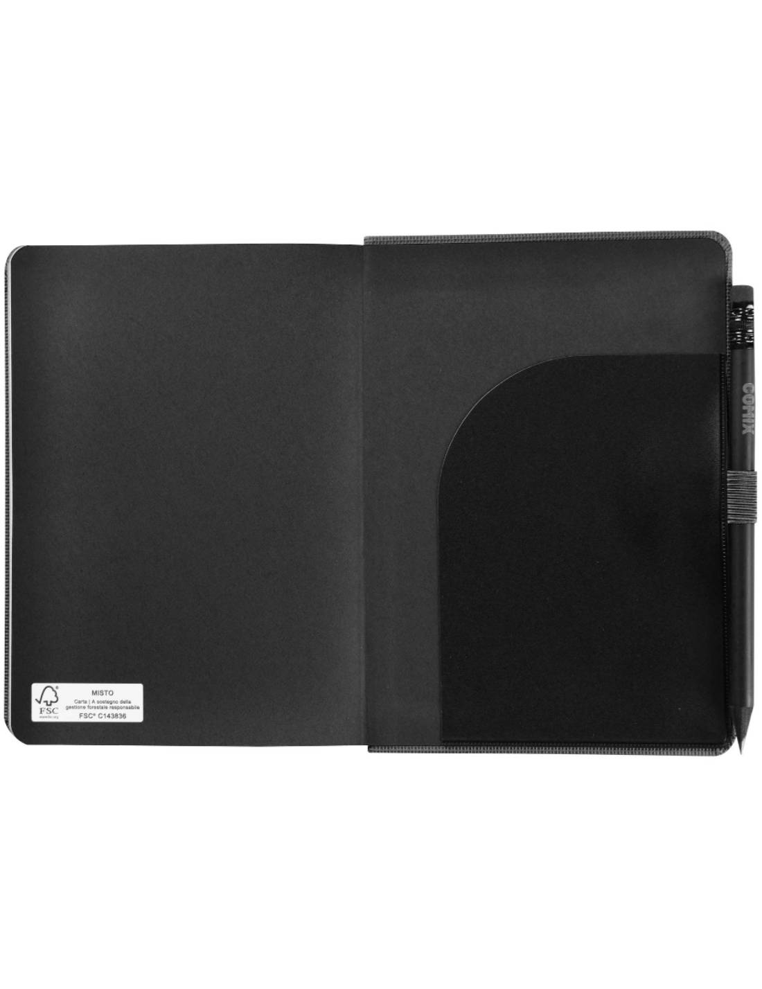 Agenda Giornaliera 2025 Comix Nera Mignon 12 Mesi Con Matita