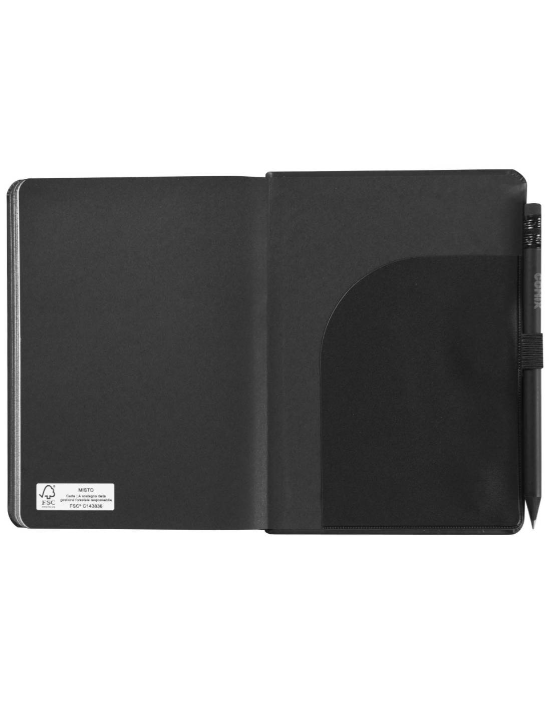 Agenda Giornaliera 12 Mesi 2025 Comix Nera Con Matita 15cm