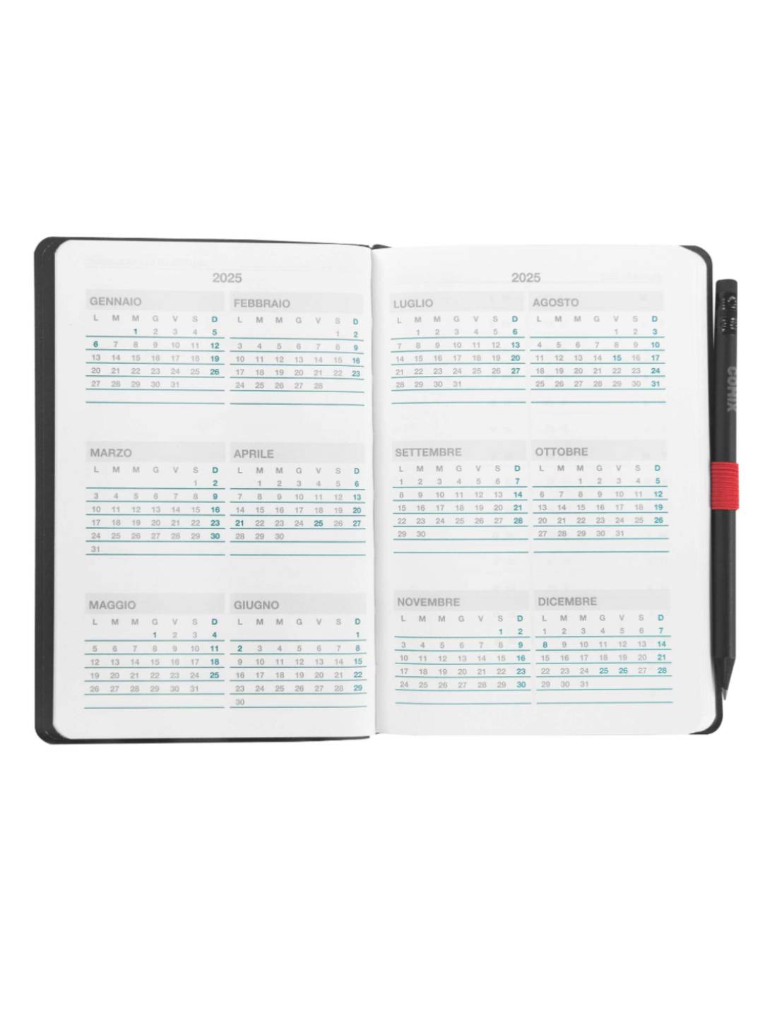 Agenda Settimanale 2025 Comix Special Medium 12 Mesi Con Matita - Medium 12 Mesi Con Matita - Cloudy