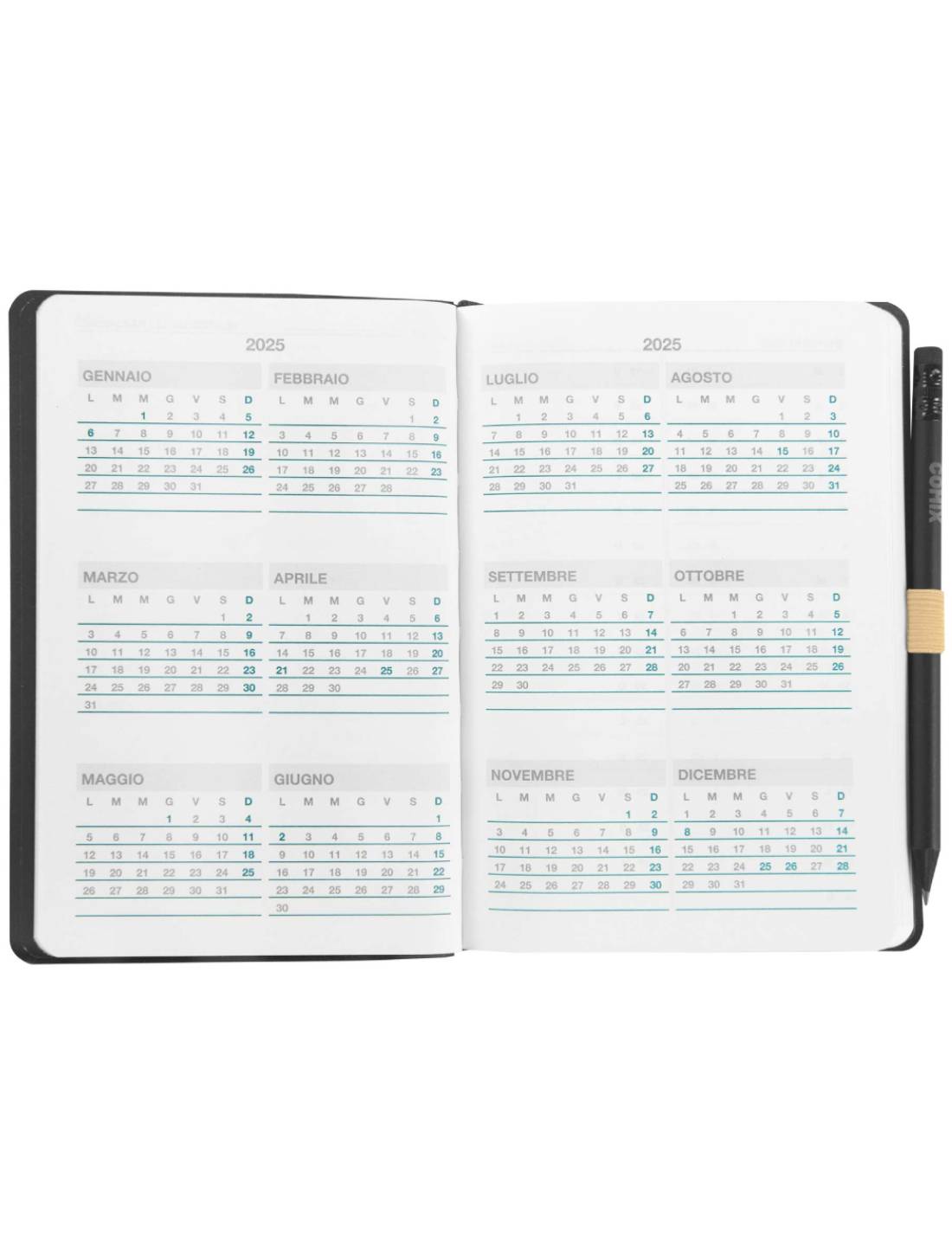 Agenda Settimanale 2025 Comix Special Medium 12 Mesi Con Matita - Floreal