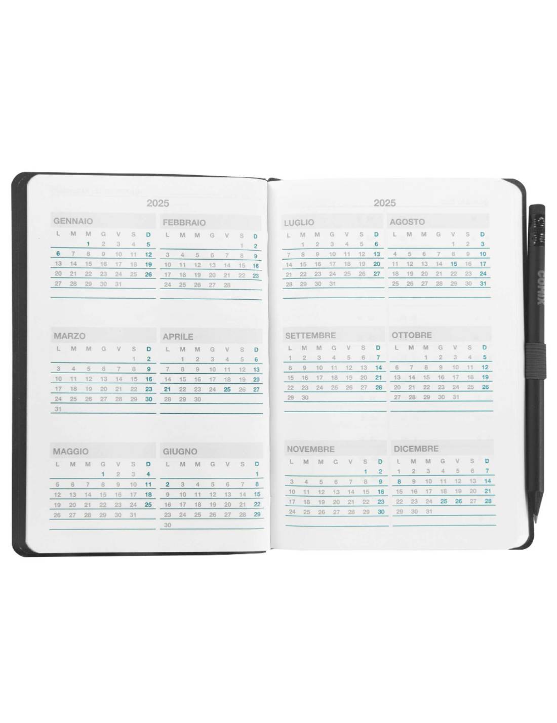 Agenda Settimanale 12 Mesi 2025 Comix Special Geometric Con Matita 16cm