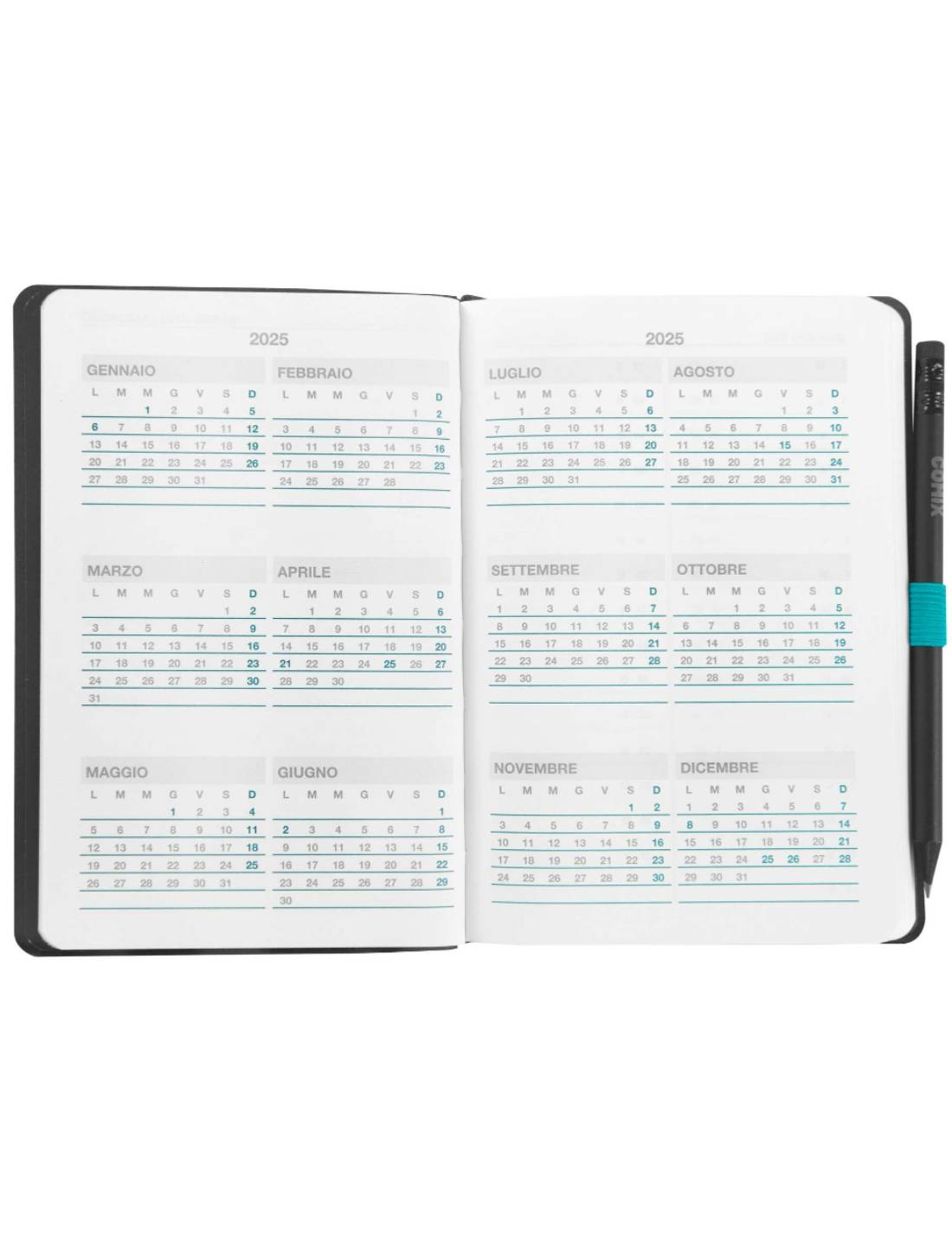 Agenda Settimanale 12 Mesi 2025 Comix Special Media Con Matita - Psycadelic