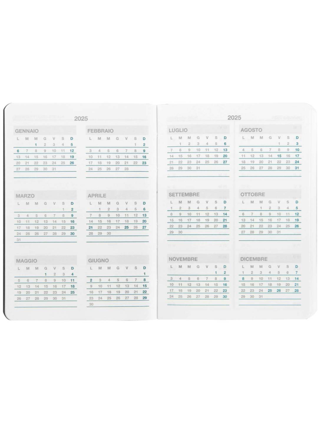 Agenda Settimanale 2025 Comix New Luxury Medium 12 Mesi - Grigio Scuro