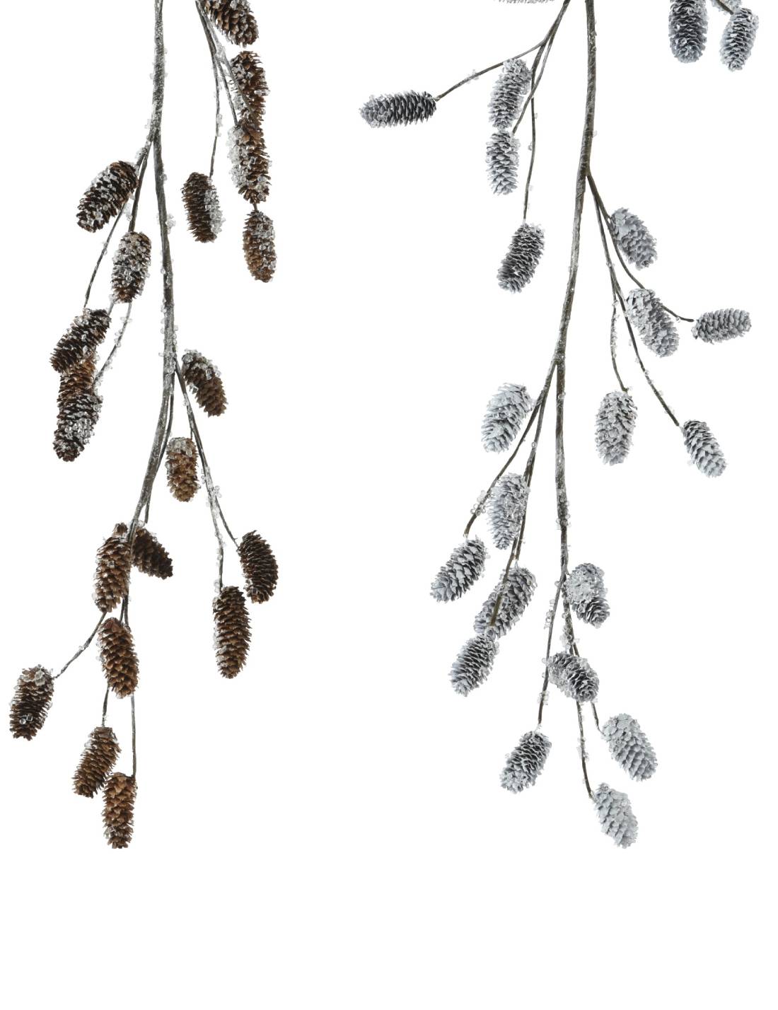 Ramo Pigne Artificiali Decorative Innevate 130cm