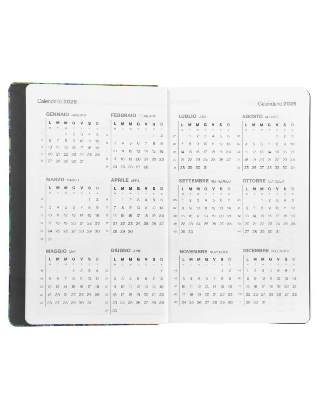 Agenda Settimanale 12 Mesi 2025 Halta Definizione Iris 21cm