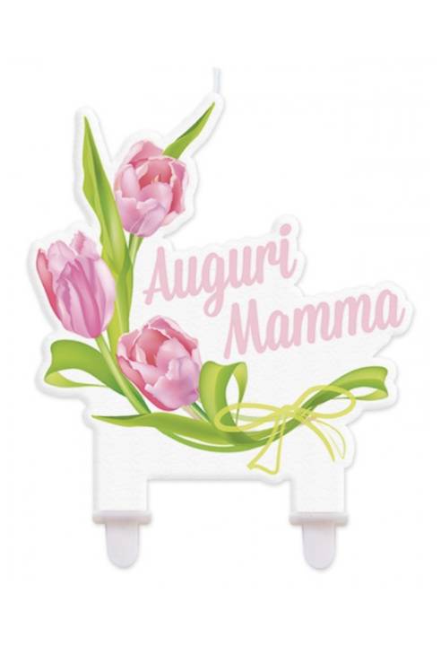 Candelina In Cera Sagomata Floreale Auguri Mamma