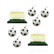 Candeline Di Compleanno In Cera Palloni Da Calcio Con 2 Porte 6pz.