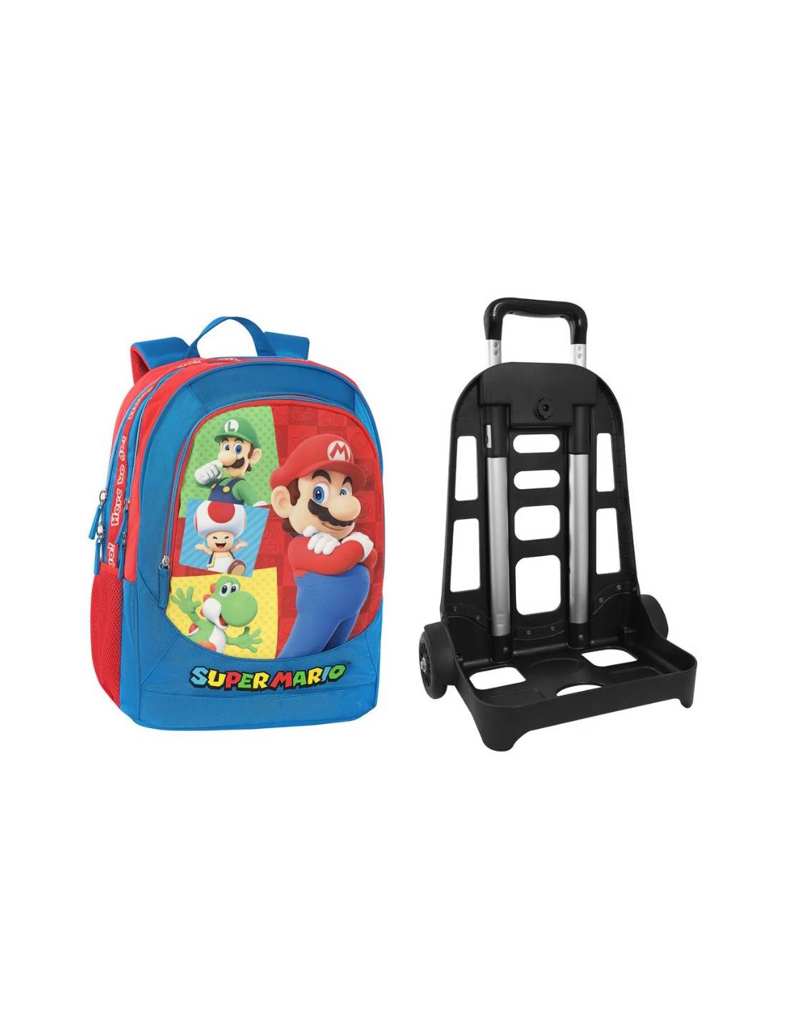 Zaino Organizzato Con Trolley Staccabile Super Mario E Friends