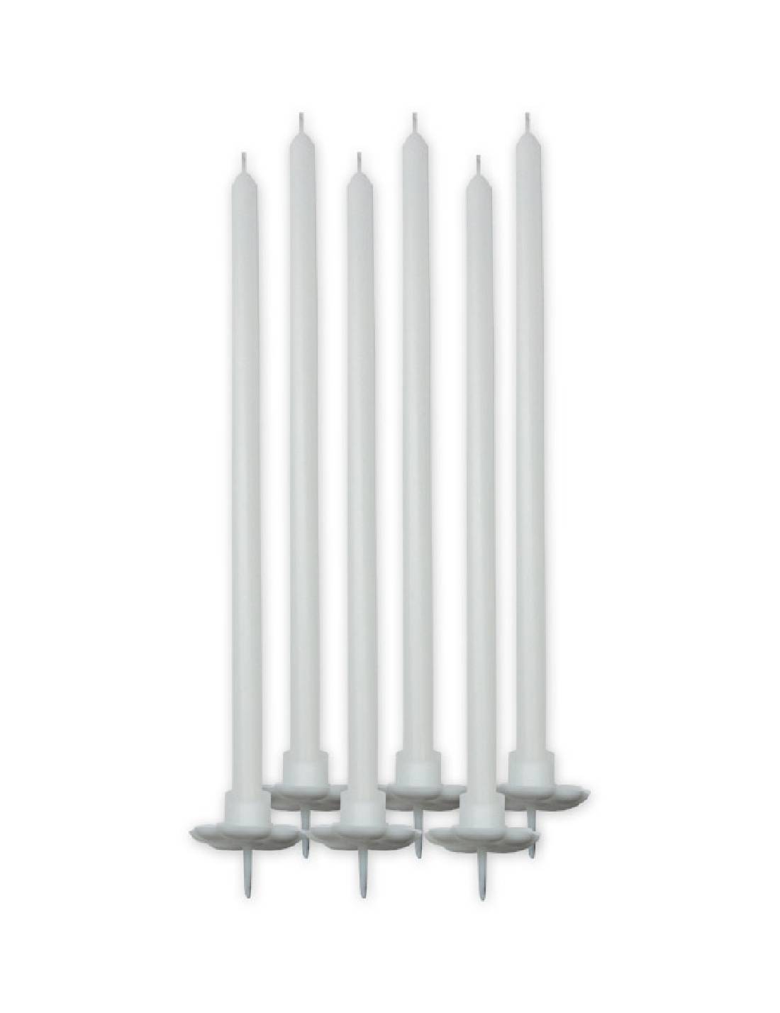 Candelina Di Compleanno In Cera Bianca 20cm 6pz