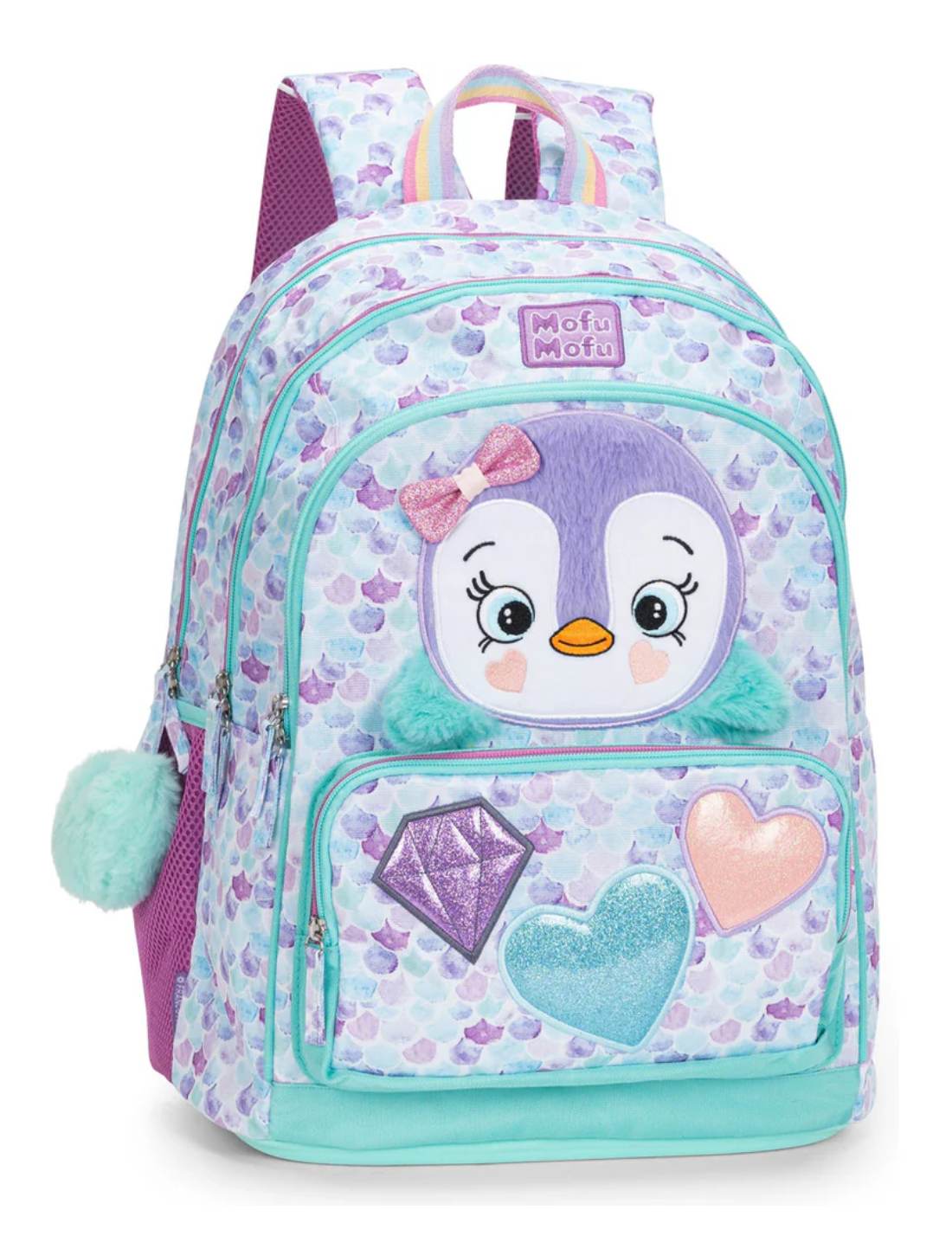 Zaino Scuola Organizzato Pinguino Mofu Mofu