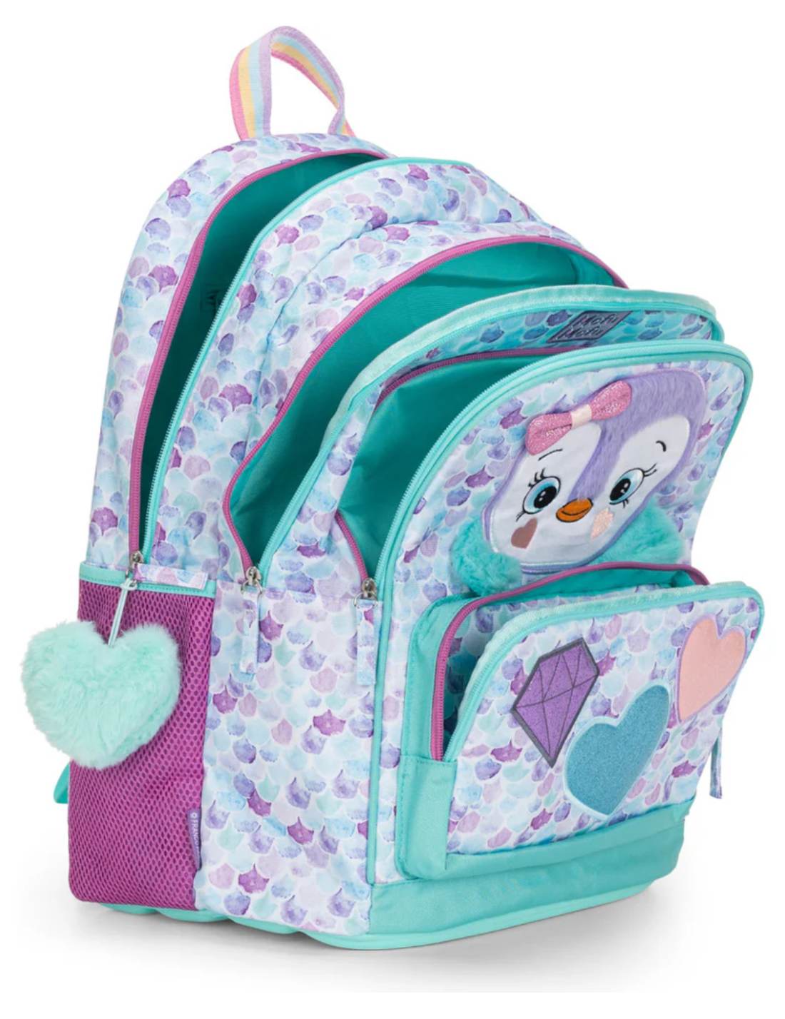 Zaino Scuola Organizzato Pinguino Mofu Mofu