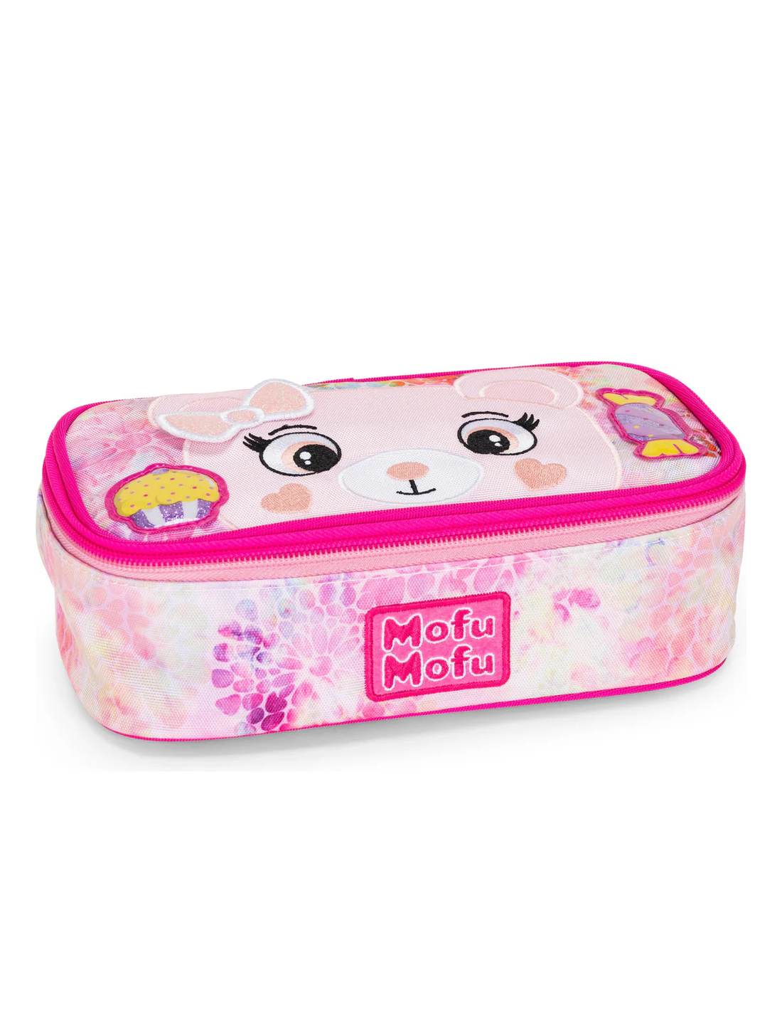 Astuccio Ovale Mofu Mofu Orso Rosa