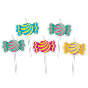 Candeline Di Compleanno In Cera Caramelle 5pz