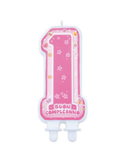 Candelina Di Compleanno In Cera Rosa Maxi Sagomata 12cm