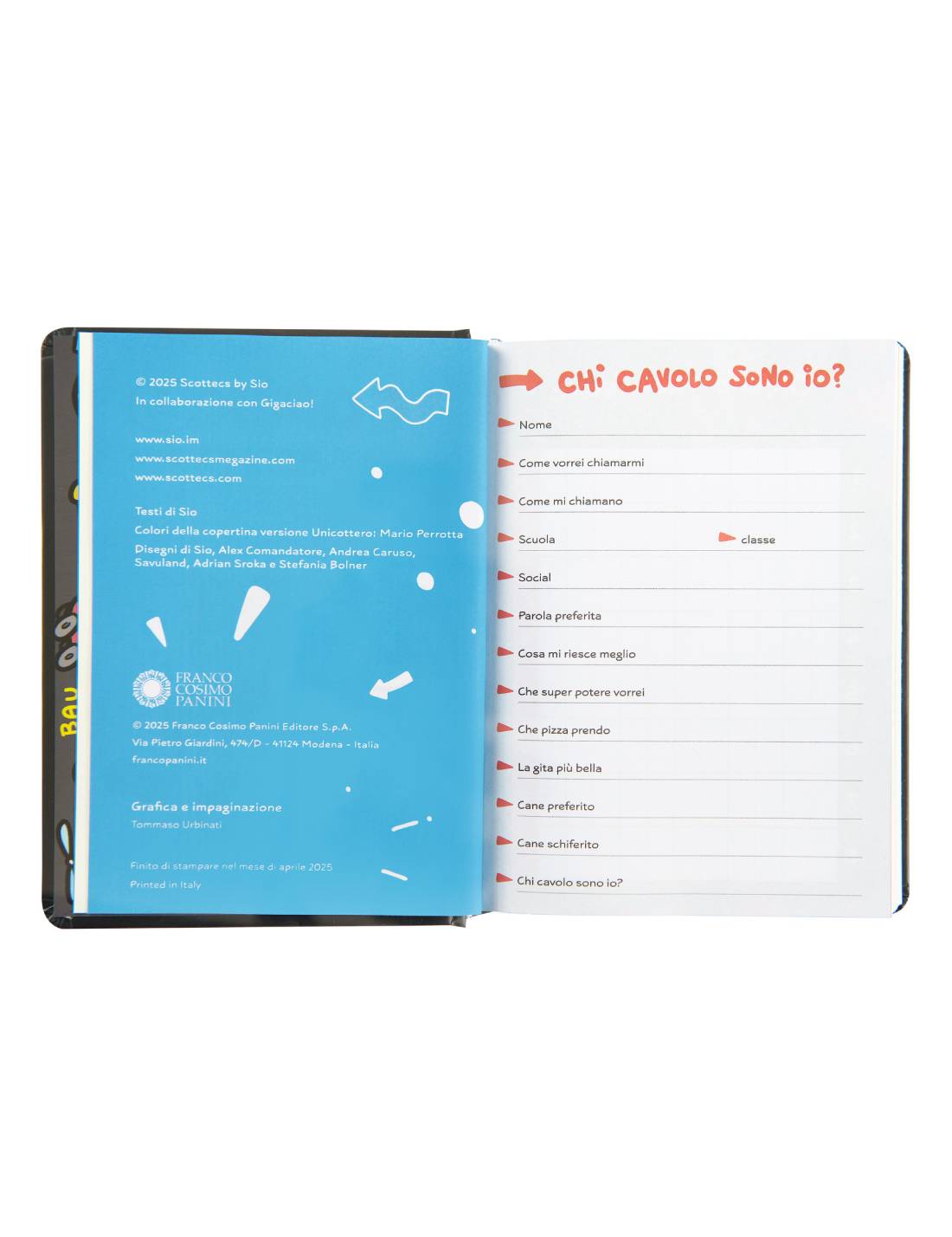 Diario 16 Mesi Comix Scottecs By Sio 2025/26 Nero