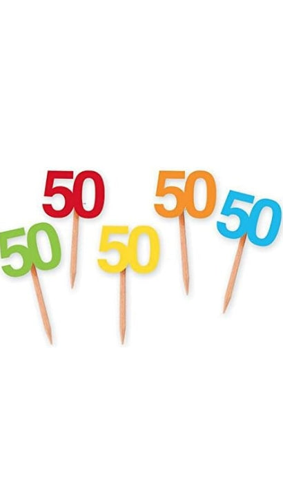 Picks Sagomati Decorativi 50 Anni 25pz
