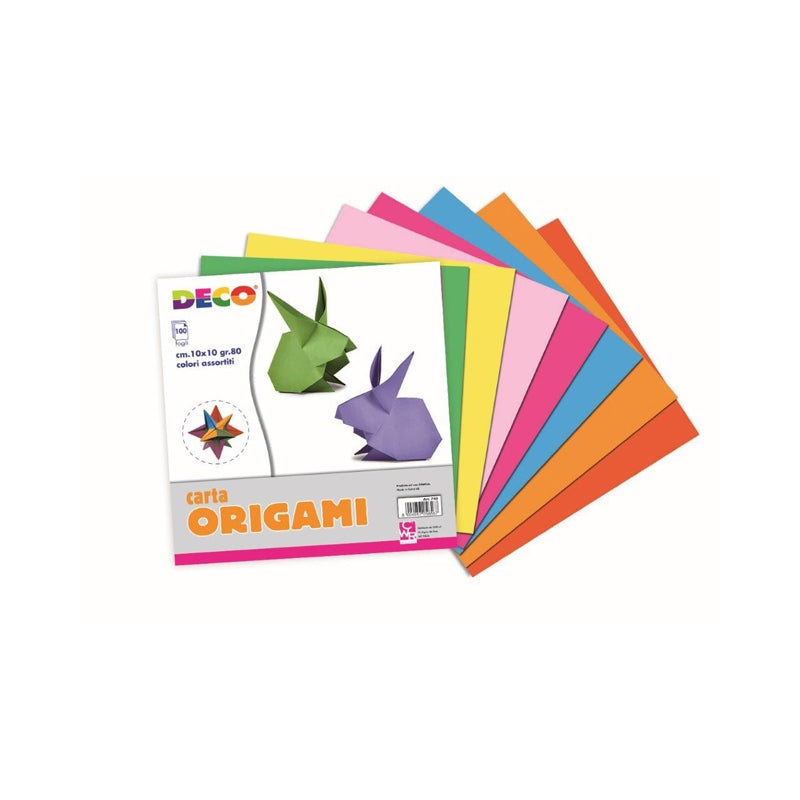 Carta Per Origami 100 Fogli Colori Assortiti 10x10cm