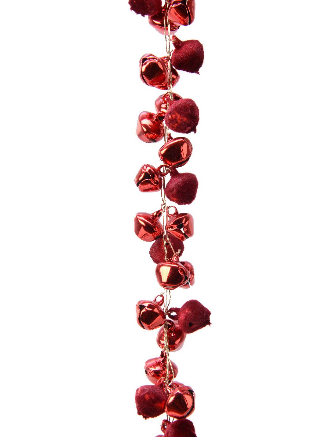 Ghirlanda Di Natale Campanelle Rosse L100cm