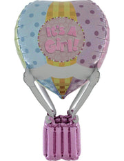 Palloncino Per Feste Nascita Mongolfiera It's A Girl 36" 91cm Mylar