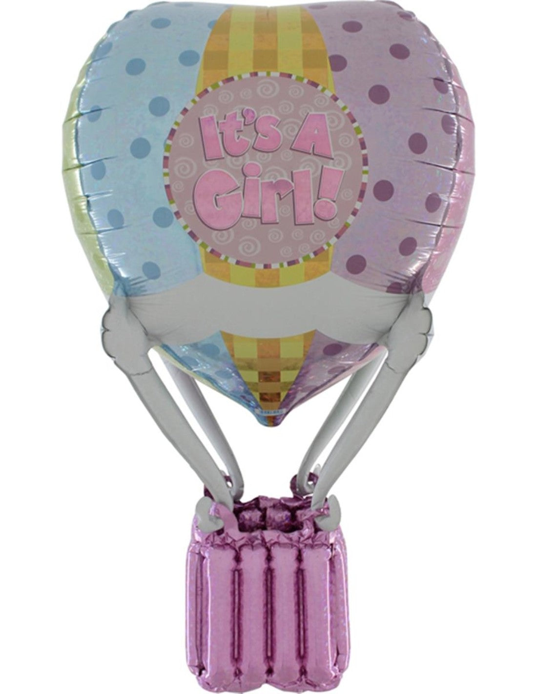 Palloncino Per Feste Nascita Mongolfiera It's A Girl 36" 91cm Mylar