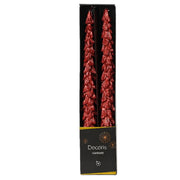 Candela Natalizia Rossa Albero Di Natale Per Candelabro 27cm 2Pz