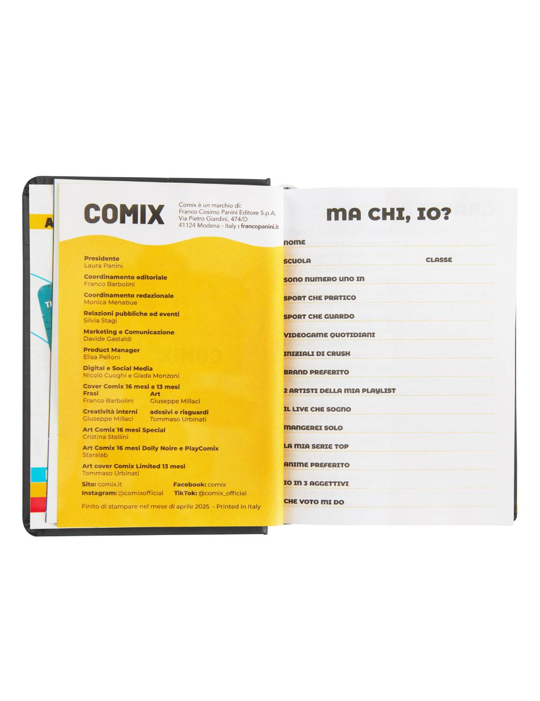 Diario 16 Mesi Comix 2025/26 La Matematica Mi Piace Ma Preferisco Non Parlarne Nero E Argento