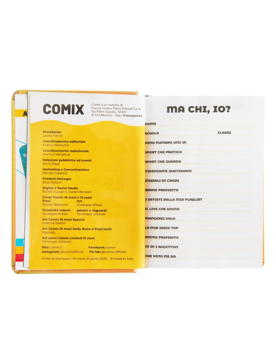 Diario 16 Mesi 2025/26 Comix Vita Level Pro Mangio Dormo Esco Con I Bro Oro