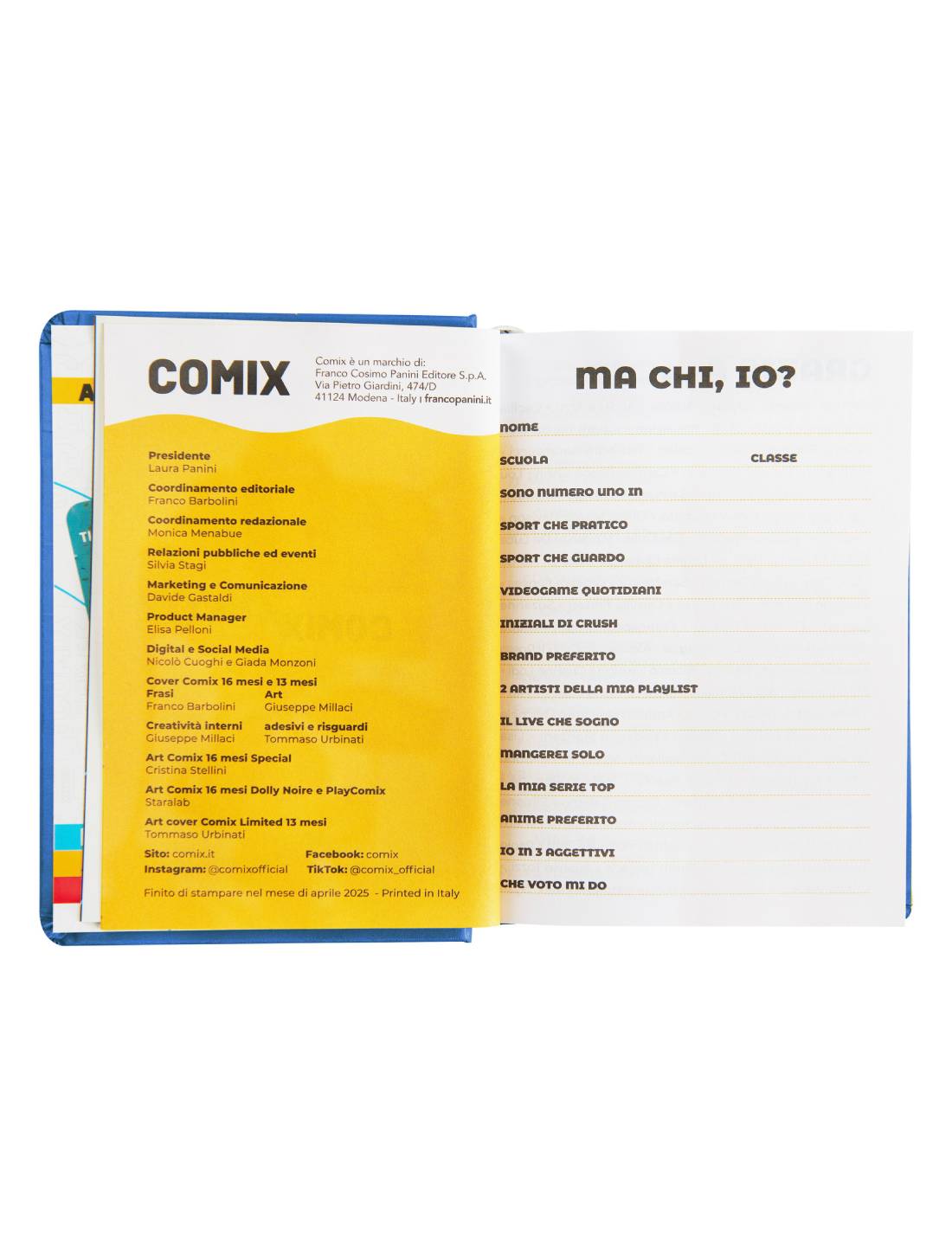 Diario 16 Mesi 2025/26 Comix Mignon Classe: Tanta Sezione: Chill Avio