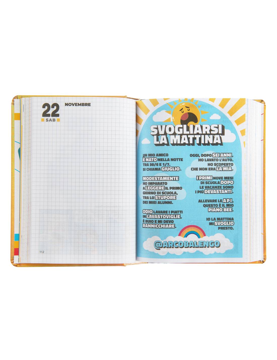 Diario 16 Mesi 2025/26 Comix Mignon Vita Level Pro Mangio Dormo Esco Con I Bro Oro