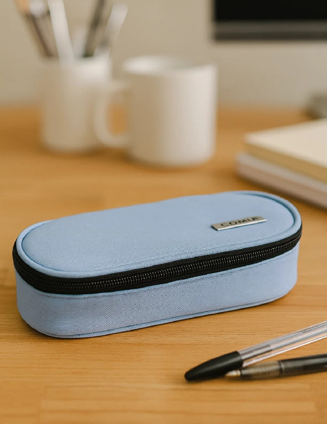 Astuccio Portapenne Ovale Organizzato Eastpak Lurex Azzurro
