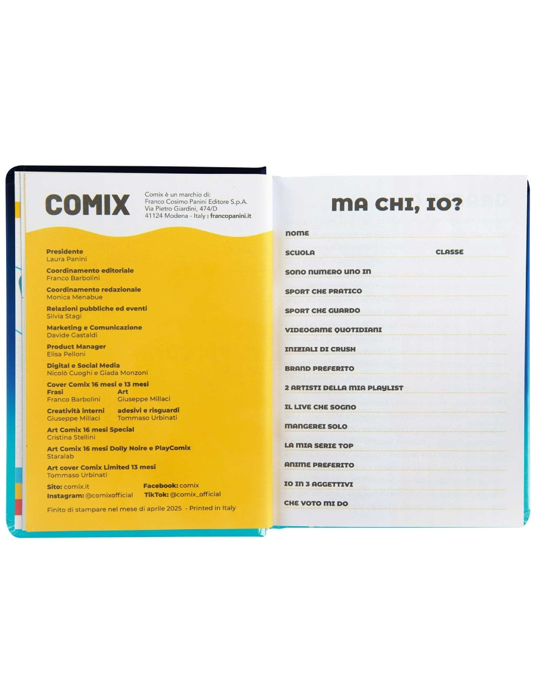 Diario Scuola 13 Mesi Datato 2025/2026 Comix Wave Sfumato Blu