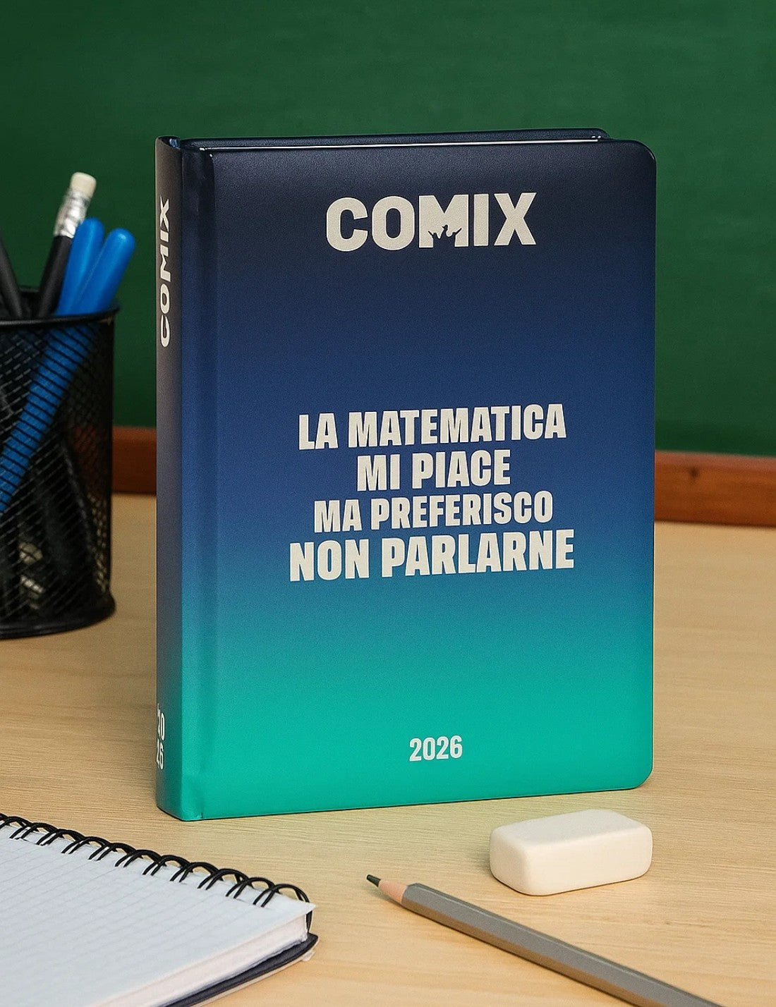 Diario Scuola 13 Mesi Datato 2025/2026 Comix Wave Sfumato Blu