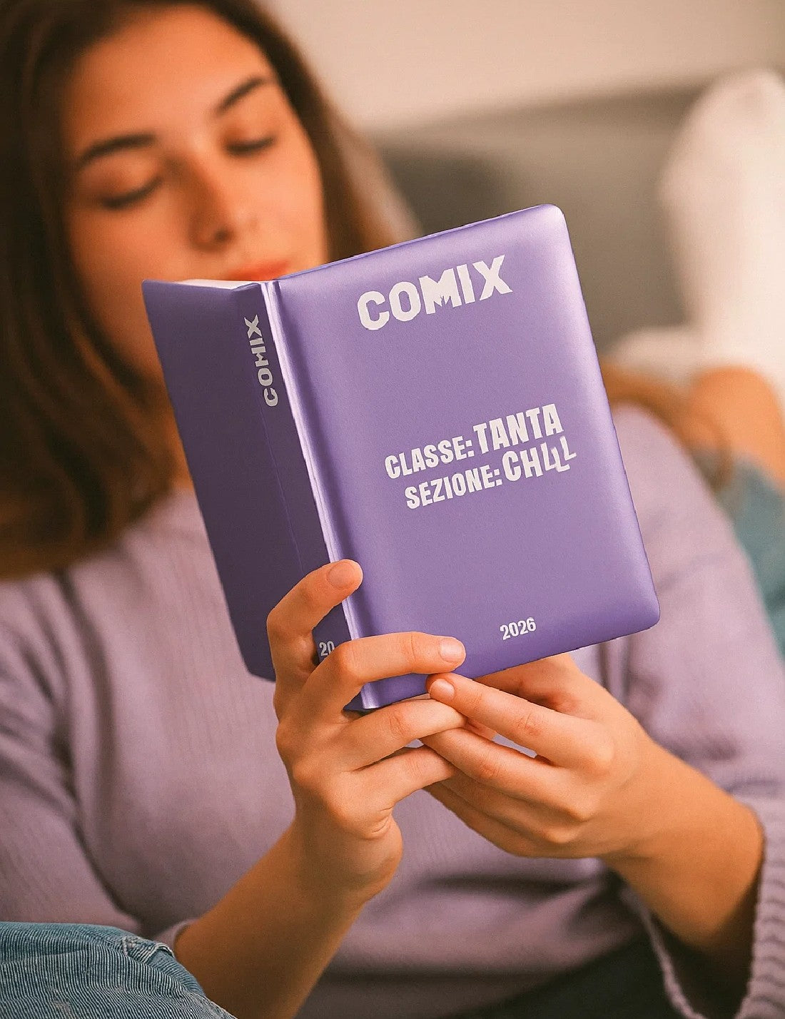 Diario Scuola 13 Mesi Datato 2025/2026 Comix Wave Lilla Standard