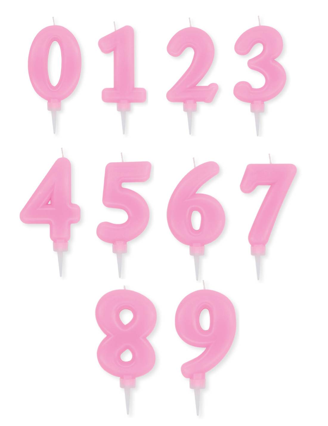 Candelina Di Compleanno In Cera Plump Rosa 10cm