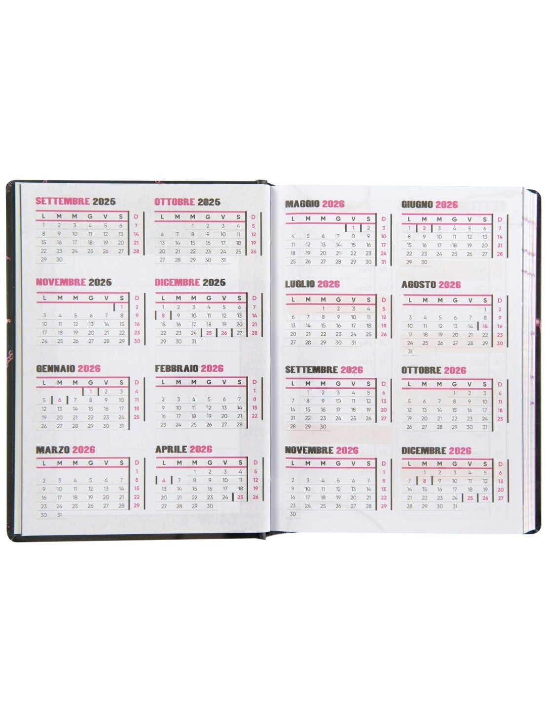 Diario Scuola Di Anna 16 Mesi Datato 2025/2026 Medium Black