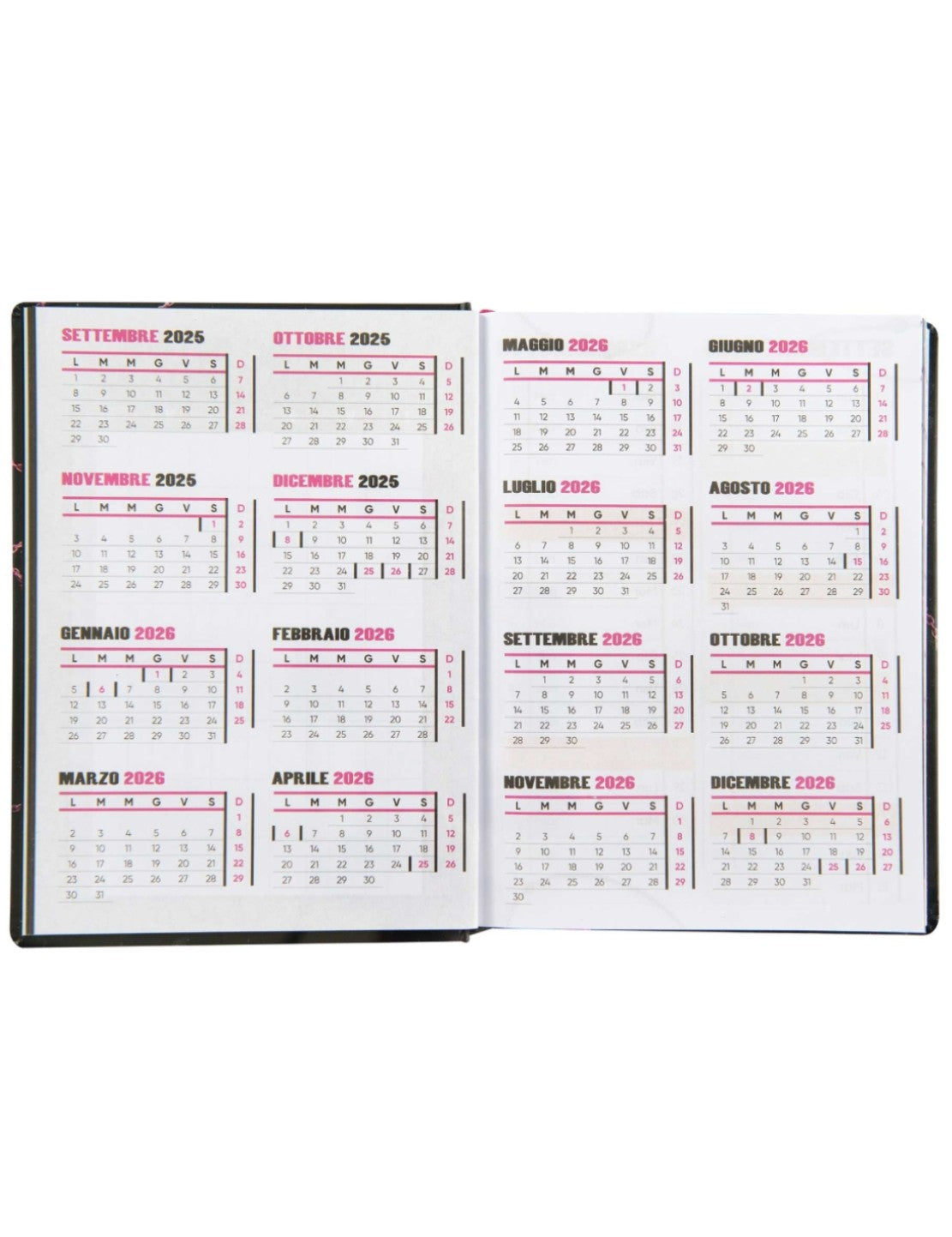 Diario Scuola Di Anna 16 Mesi Datato 2025/2026 Medium Anna Vera Baddie Black