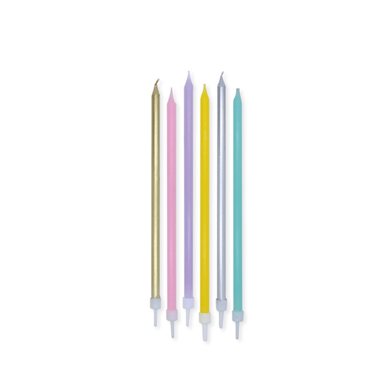 Candeline Di Compleanno In Cera Mezzo Stelo Arcobaleno