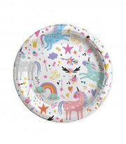 Piatti Di Carta Unicorno 24cm 8pz