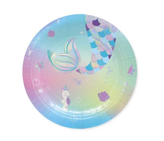 Piatti Di Carta Sirena 24cm 8pz
