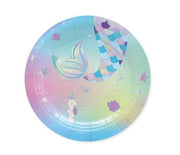 Piatti Piani Di Carta Sirena 18cm 8pz