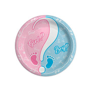 Piatti Gender Reveal Rosa E Azzurro Boy Girl 18cm 8pz