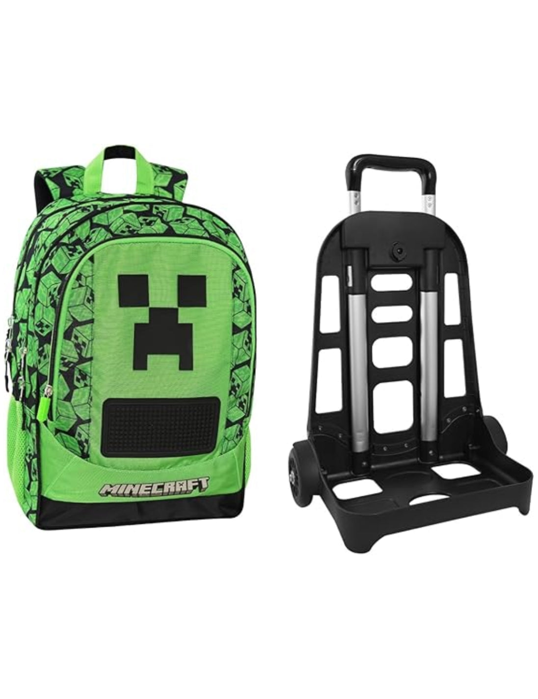 Zaino Trolley Organizzato Staccabile Pixel Minecraft