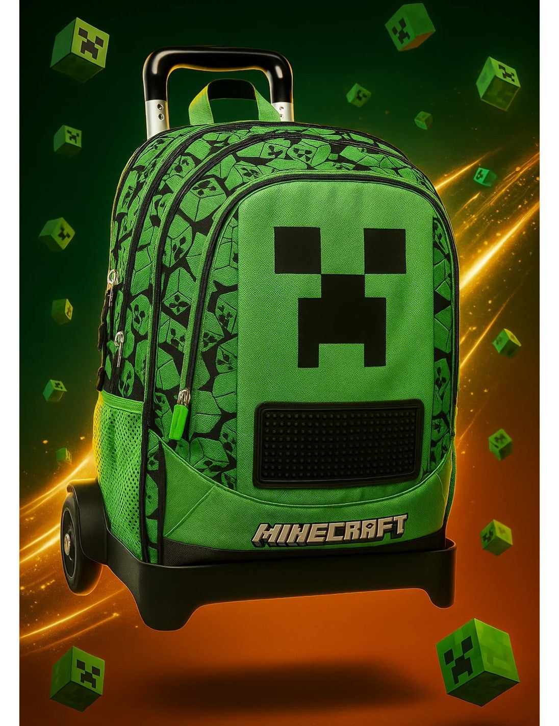 Zaino Trolley Organizzato Staccabile Pixel Minecraft