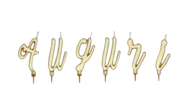 Candeline Di Compleanno Scritta Auguri Oro Metal 7cm