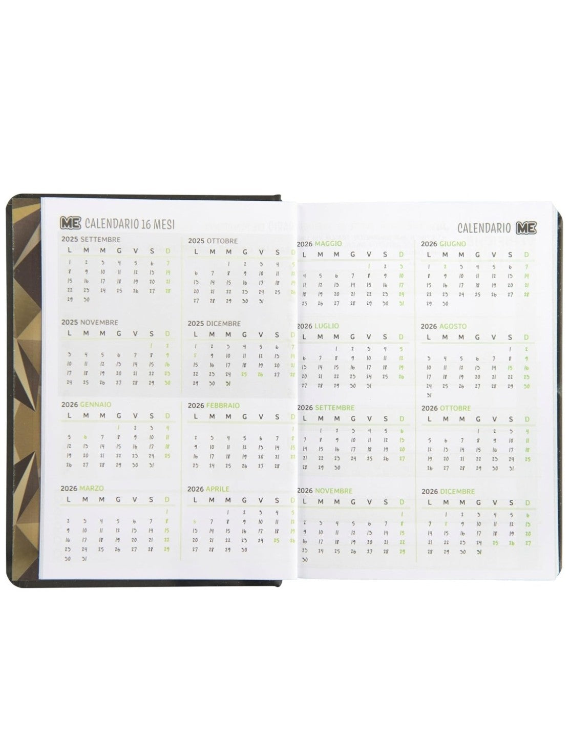 Diario Scuola 16 Mesi 2025/2026 Hashtag Luxury Me Medium