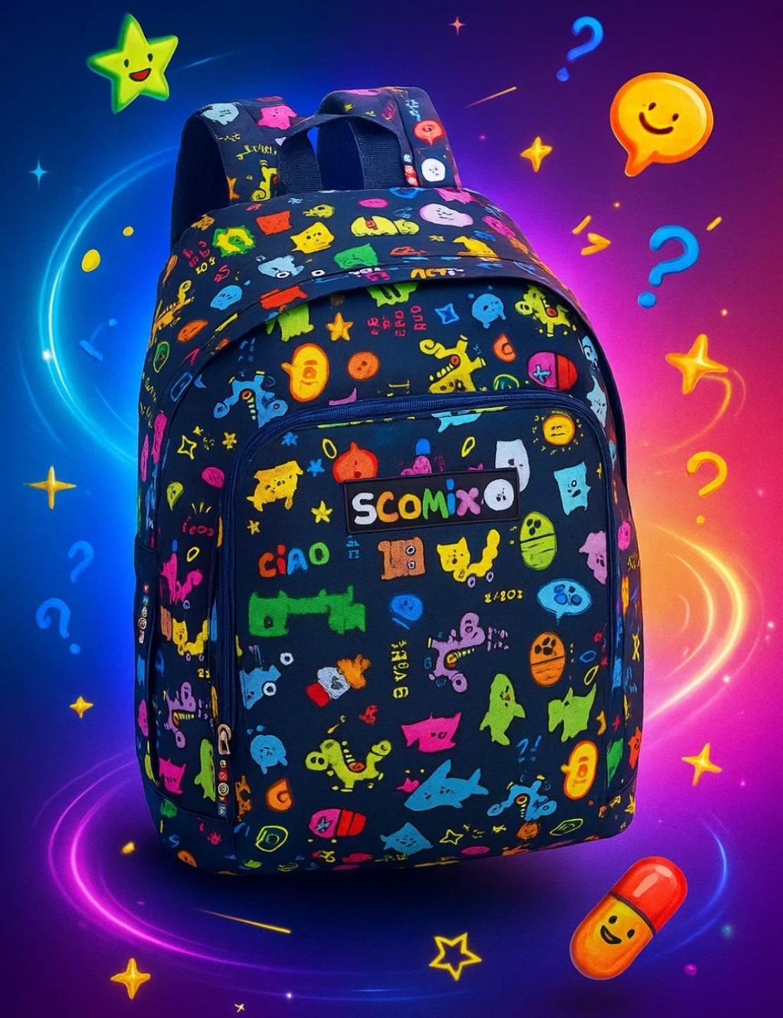 Zaino Scuola Americano Allover Scomix By Sio