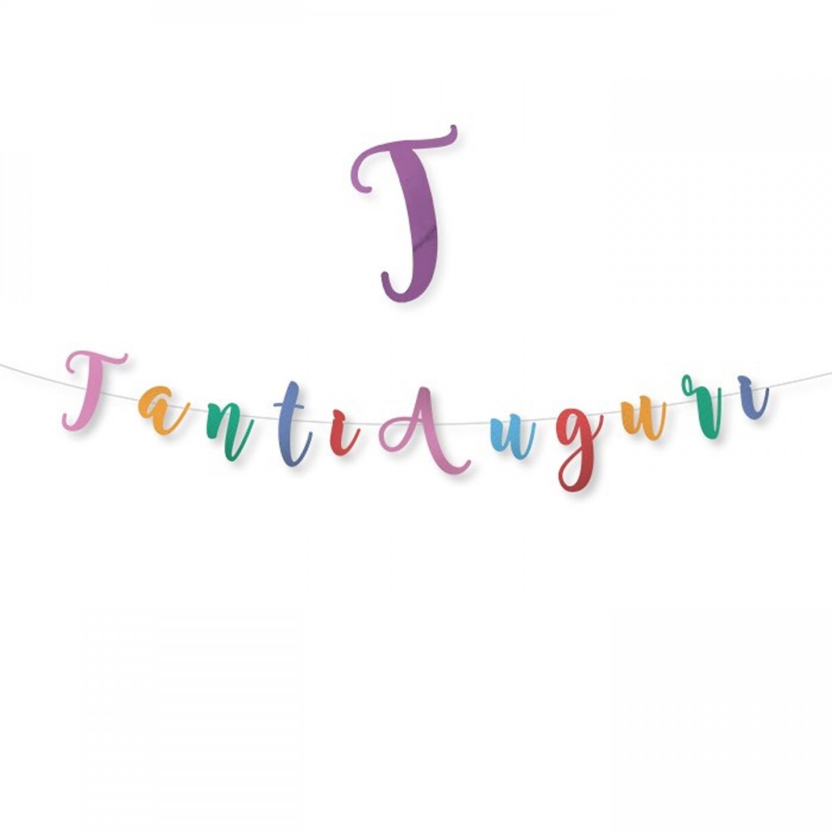 Festone Scritta Tanti Auguri Colori Misti 3mt